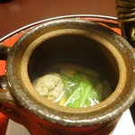 美山荘 - 夕食（摘草料理）：松茸と雉の土瓶蒸し