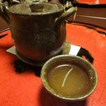 美山荘 - 夕食（摘草料理）：松茸と雉の土瓶蒸し