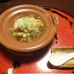 美山荘 - 夕食（摘草料理）：きのこ鍋