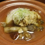 美山荘 - 夕食（摘草料理）：きのこ鍋