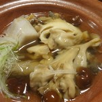 美山荘 - 夕食（摘草料理）：きのこ鍋