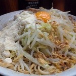 ラーメン二郎 - 2012/02/28　大ラーメン　汁なし　粉チーズ　ヤサイニンニク