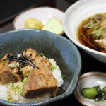 スイーツ・ダイニング　蔵 - 黒部名水ポークの角煮丼と抹茶そば定食