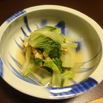 美山荘 - 朝食：白菜と油揚げの炊き合わせ