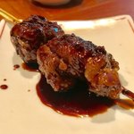 やきとんと豆皿 ましかく - 鶏フォアグラの牛肉巻き　400円前後？