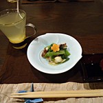 和み庵　篤屋 - ホットゆず茶　わけぎのぬた和え
