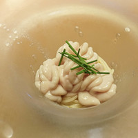 長谷川 稔 - スペシャリテ 北海道根室産白子のパスタ、神経締鱧の身の出汁