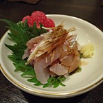 和み庵　篤屋 - 鯵のお造りの最後骨の身を削って貰いました。