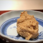 菊鮨 - ＊贅沢にも裏ごしされているので、鮟肝の濃厚な味わいを感じ滑らか食感でとても美味しい。 日本酒に合います。