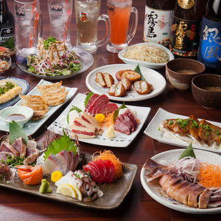 貸切宴会承り中 厳選コース 特選馬刺し四点盛りをはじめ 豪快 旬鮮お刺身五点盛りその他 自慢の薩摩料理がたっぷり楽しめるコースです 当日ok 料理10品2時間飲み放題5 000円 リニューアル 黒豚しゃぶしゃぶ鍋 さつま料理 三士 三田店 三田 居酒屋