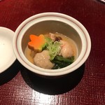 Teppan Kaiseki Utage - 蟹のつみれと鰯のつみれ 大根の共地餡掛け