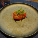 ル クーリュズ - アワビ：50度で４時間低温調理、パプリカ