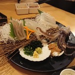 恵比寿 魚一商店 - 泳ぎ活イカ姿造り    2,850円
