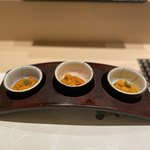 鮨 さわ田 - 北海道産雲丹の食べ比べ
