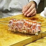 鮨旬美西川 - 車海老の頭が焼かれていきます。　　　　　2019.11.02