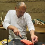 鮨旬美西川 - 大将の所作。（撮影許可を頂いています）　　　　　2019.11.02