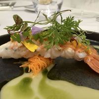 Grand rocher - 静岡県駿河湾産手長海老のグリル　オレンジとコリアンダーのソース バジルオイルのソース