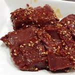 炭火焼肉ふじた - 甘辛でジューシーなレバーです。