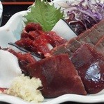 くじらのお宿 一乃谷 - 201203 　一乃谷　刺身三点盛　拡大.jpg