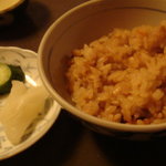 串 たびと - 〆はやっぱり・・・かやくご飯&ぉ漬け物やねッv(^∇^)v