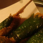 串 たびと - コレは白身魚大葉巻きデス(^o^)