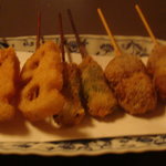 串 たびと - 追加の３種（レンコン・ハンバーグ・赤飯大葉巻き）でぇ～すヽ(^。^)ノ