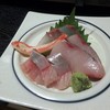 福水 - 料理写真:お刺身(メバル？、ズワイ、ハマチ、平目)