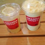 アマンダコーヒーズ - ジンジャーエールGrandeサイズ、マンゴーミルクシェキラートGrandeサイズ