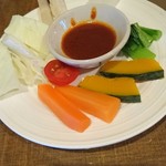 Taikokudou - セットのサラダはうれしい温野菜の盛り合わせ