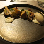 eclat - 洋梨コンポート、栗アイス