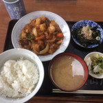 Shimodewa Uchiyamaya - 本日の定食…酢豚   850→530円！