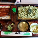 和食レストランとんでん - うな重・そば(2480円税)です。