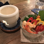 海と畑の台所　Cocopelli Shrimp - 茹でえびと野菜のバーニャカウダ