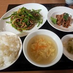四川飯店アルファ - 青椒牛肉絲セット(1200円)
