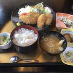 Kaisen Diya Suehiro - カキフライ定食(刺身、汁物、コーヒー付)¥1000(税抜)
