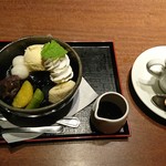 徳樹庵 - 西洋あんみつ539円とブレンドコーヒー