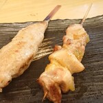 Sumibikushiyaki Maruyoshi - つくね 120円、もも 180円