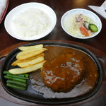 レストラン ジロー - ジャンボハンバーグ1200円+セット（ライスoｒパンと飲み物）300円