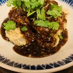 萬的中華 笑龍 - 茄子のはさみ揚げ。