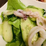 萬的中華 笑龍 - ヤリイカのサラダはごま風味で。
