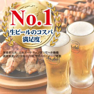 生ビールのコスパ満足度No1★ビールは破格の199円！！