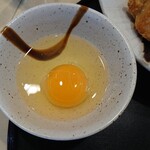 串揚げ 居酒屋 ふさお - "生たまご"を追加で注文した♪