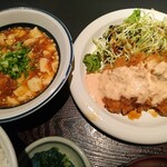 三潴屋 - まーぼー豆腐&チキン南蛮