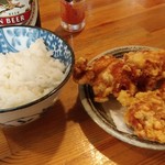 中村商店 - から揚げセットのごはんと揚げ