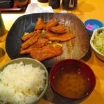 京長家 麻暖簾 - 【豚バラ味噌漬定食…1,000円】2012/2