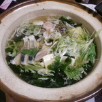 鰆と蛤の木の芽鍋