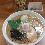 中華そば ムタヒロ - ●煮干味玉そば900＋中瓶ビール550=1,450円 2019年11月