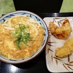 Marugame Seimen - 玉子あんかけ、天ぷら2種