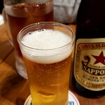 Hyougo Gokoku Warudo Koube Yokochou - 瓶ビール中と紅茶ハイ