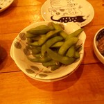 Kushikichi - ホタルイカの沖漬け、枝豆、すじポン